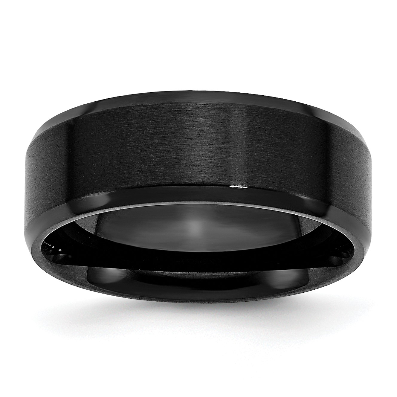Stainless Steel Brushed Black IP-plated Roman Numerals Band 